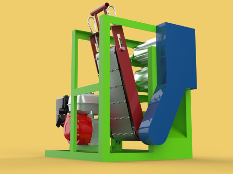 PEELER MACHINE COCONUT TOOL CONVEYOR CUTTING SHELLER SKIN FRUIT 3D Model