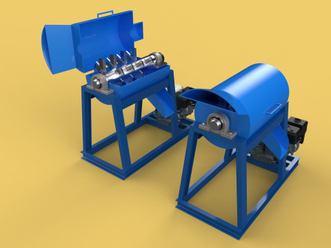 GARBAGE SHREDDER CRUSHER MACHINE WASTE RUBBISH CUTTING COMPOSTER 3D Model