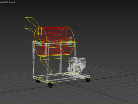 RUBBISH SHREDDER CRUSHER MACHINE WASTE GARBAGE CUTTING COMPOSTER 3D Model