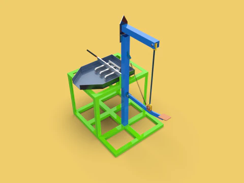 HANDLE COCONUT PEELER SPLITTER CUT TOOL DEHUSKER SHELL EXTRACTOR 3D Model