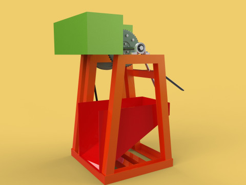 COCONUT SHELL REMOVAL PEELING MACHINE DEHUSKER TOOL EXTRACTOR 3D-Modell