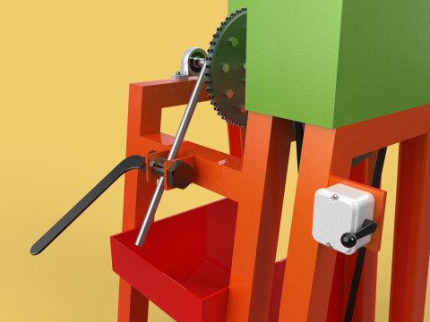 COCONUT SHELL REMOVAL PEELING MACHINE DEHUSKER TOOL EXTRACTOR 3D-Modell