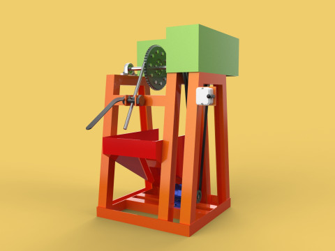 COCONUT SHELL REMOVAL PEELING MACHINE DEHUSKER TOOL EXTRACTOR 3D-Modell