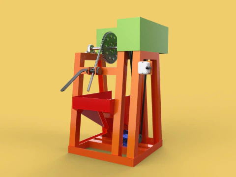 COCONUT SHELL REMOVAL PEELING MACHINE DEHUSKER TOOL EXTRACTOR 3D Model
