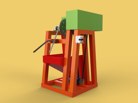 COCONUT SHELL REMOVAL PEELING MACHINE DEHUSKER TOOL EXTRACTOR 3D-Modell