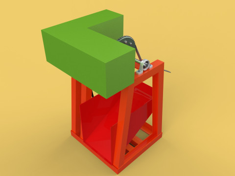 COCONUT SHELL REMOVAL PEELING MACHINE DEHUSKER TOOL EXTRACTOR 3D-Modell