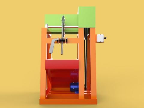 COCONUT SHELL REMOVAL PEELING MACHINE DEHUSKER TOOL EXTRACTOR 3D-Modell