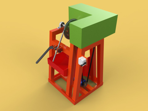 COCONUT SHELL REMOVAL PEELING MACHINE DEHUSKER TOOL EXTRACTOR 3D-Modell