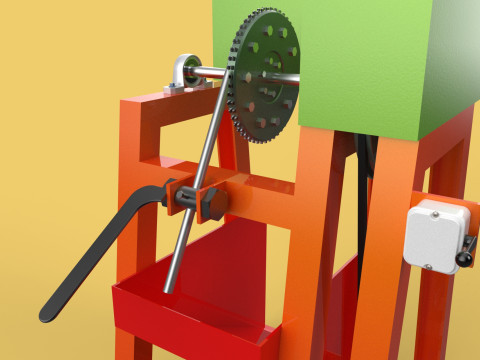COCONUT SHELL REMOVAL PEELING MACHINE DEHUSKER TOOL EXTRACTOR 3D-Modell