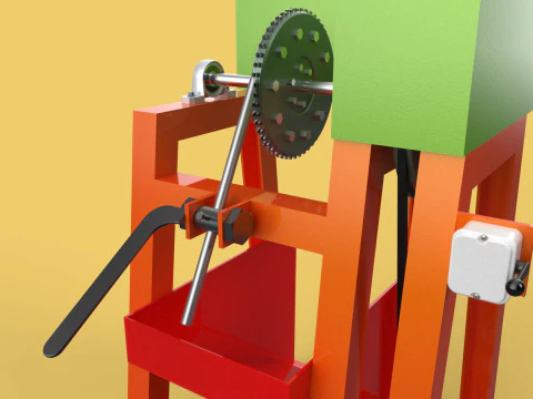 COCONUT SHELL REMOVAL PEELING MACHINE DEHUSKER TOOL EXTRACTOR 3D Model