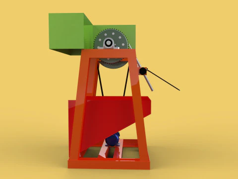 COCONUT SHELL REMOVAL PEELING MACHINE DEHUSKER TOOL EXTRACTOR 3D Model