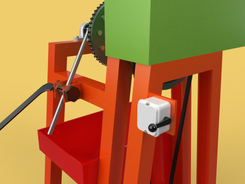 COCONUT SHELL REMOVAL PEELING MACHINE DEHUSKER TOOL EXTRACTOR 3D-Modell