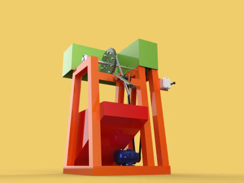 COCONUT SHELL REMOVAL PEELING MACHINE DEHUSKER TOOL EXTRACTOR 3D Model