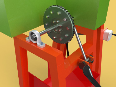 COCONUT SHELL REMOVAL PEELING MACHINE DEHUSKER TOOL EXTRACTOR 3D-Modell