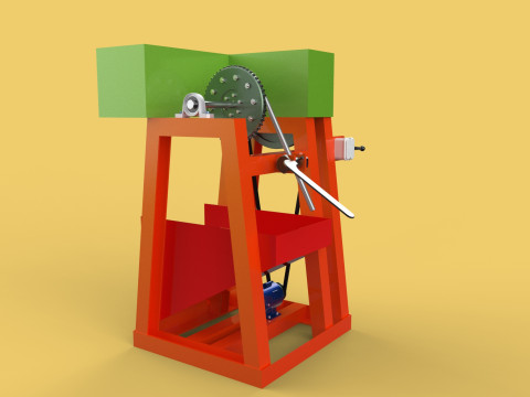 COCONUT SHELL REMOVAL PEELING MACHINE DEHUSKER TOOL EXTRACTOR 3D-Modell