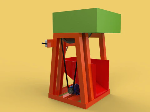COCONUT SHELL REMOVAL PEELING MACHINE DEHUSKER TOOL EXTRACTOR 3D Model