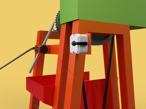 COCONUT SHELL REMOVAL PEELING MACHINE DEHUSKER TOOL EXTRACTOR 3D-Modell