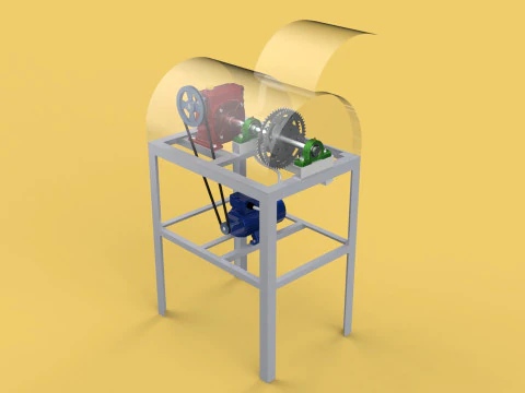 COCONUT SHELL PEELING REMOVAL MACHINE DEHUSKER TOOL EXTRACTOR 3D Model
