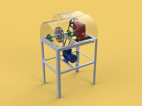 COCONUT SHELL PEELING REMOVAL MACHINE DEHUSKER TOOL EXTRACTOR Model 3D