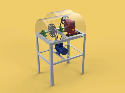 COCONUT SHELL PEELING REMOVAL MACHINE DEHUSKER TOOL EXTRACTOR 3D Model