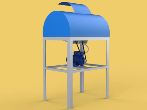 COCONUT SHELL PEELING REMOVAL MACHINE DEHUSKER TOOL EXTRACTOR 3D Model