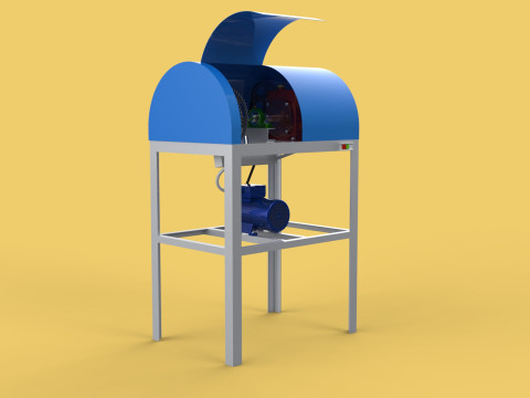 COCONUT SHELL PEELING REMOVAL MACHINE DEHUSKER TOOL EXTRACTOR Model 3D