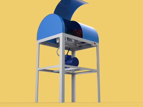 COCONUT SHELL PEELING REMOVAL MACHINE DEHUSKER TOOL EXTRACTOR Model 3D