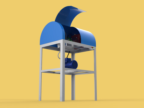 COCONUT SHELL PEELING REMOVAL MACHINE DEHUSKER TOOL EXTRACTOR Model 3D