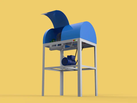 COCONUT SHELL PEELING REMOVAL MACHINE DEHUSKER TOOL EXTRACTOR 3D Model