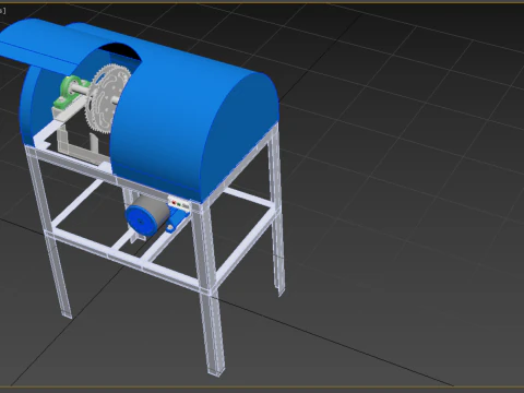 COCONUT SHELL PEELING REMOVAL MACHINE DEHUSKER TOOL EXTRACTOR 3D Model