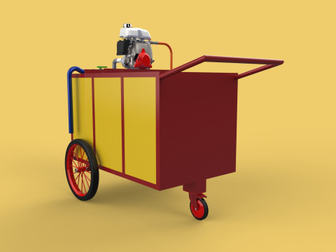WATER MIST FIRE FIGHTING TROLLEY EXTINGUISHER MOBILE SPRAYER 3D Model
