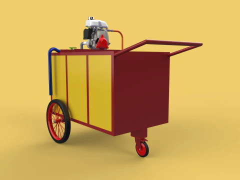 WATER MIST FIRE FIGHTING TROLLEY EXTINGUISHER MOBILE SPRAYER 3D Model