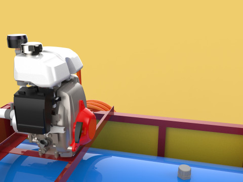 WATER MIST FIRE FIGHTING TROLLEY EXTINGUISHER MOBILE SPRAYER 3D Model