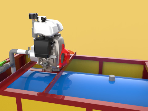 WATER MIST FIRE FIGHTING TROLLEY EXTINGUISHER MOBILE SPRAYER 3D Model