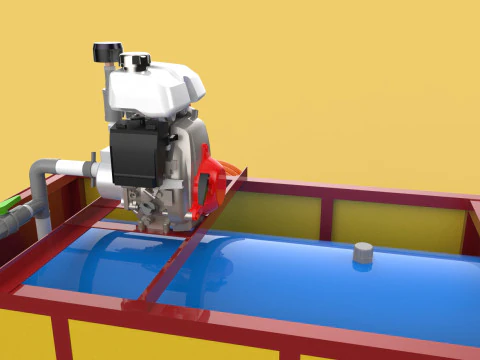 WATER MIST FIRE FIGHTING TROLLEY EXTINGUISHER MOBILE SPRAYER 3D Model