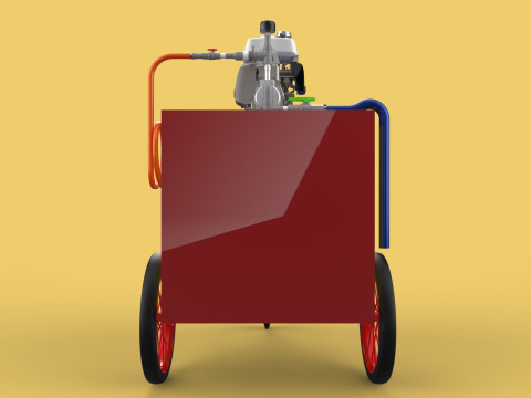 WATER MIST FIRE FIGHTING TROLLEY EXTINGUISHER MOBILE SPRAYER 3D Model