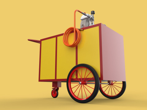 WATER MIST FIRE FIGHTING TROLLEY EXTINGUISHER MOBILE SPRAYER 3D Model
