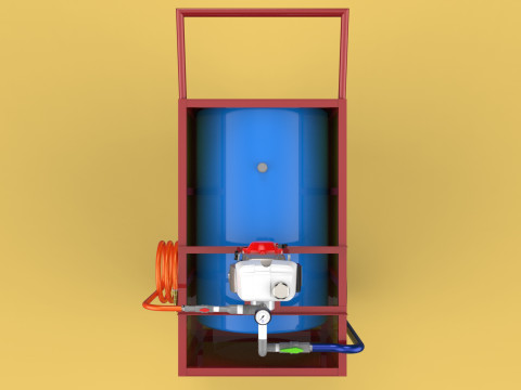 WATER MIST FIRE FIGHTING TROLLEY EXTINGUISHER MOBILE SPRAYER 3D Model