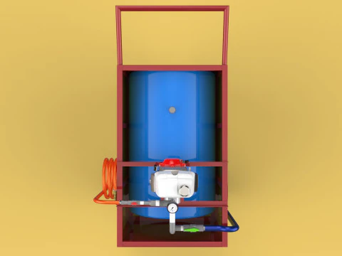 WATER MIST FIRE FIGHTING TROLLEY EXTINGUISHER MOBILE SPRAYER 3D Model