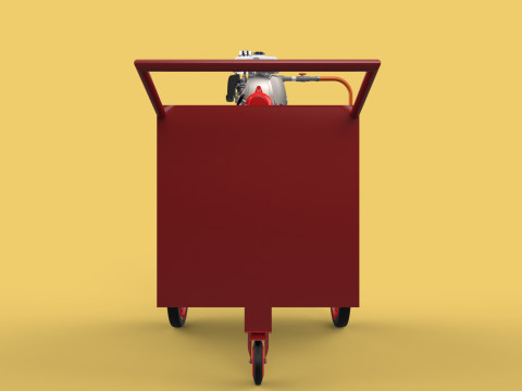 WATER MIST FIRE FIGHTING TROLLEY EXTINGUISHER MOBILE SPRAYER 3D Model