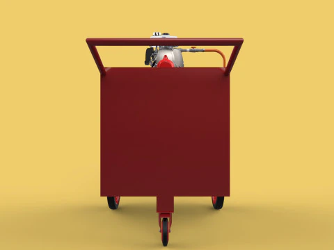 WATER MIST FIRE FIGHTING TROLLEY EXTINGUISHER MOBILE SPRAYER 3D Model