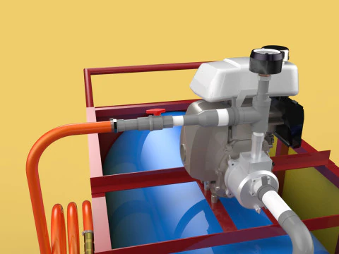 WATER MIST FIRE FIGHTING TROLLEY EXTINGUISHER MOBILE SPRAYER 3D Model