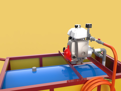 WATER MIST FIRE FIGHTING TROLLEY EXTINGUISHER MOBILE SPRAYER 3D Model