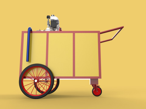 WATER MIST FIRE FIGHTING TROLLEY EXTINGUISHER MOBILE SPRAYER 3D Model