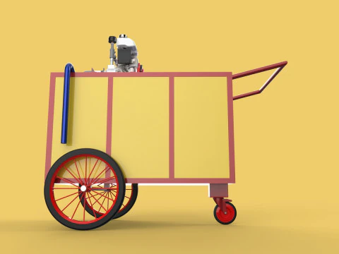 WATER MIST FIRE FIGHTING TROLLEY EXTINGUISHER MOBILE SPRAYER 3D Model