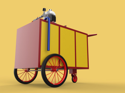 WATER MIST FIRE FIGHTING TROLLEY EXTINGUISHER MOBILE SPRAYER 3D Model