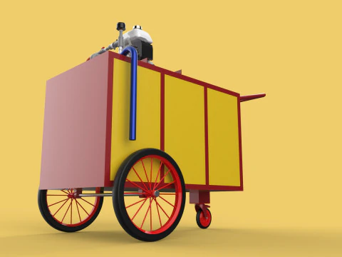 WATER MIST FIRE FIGHTING TROLLEY EXTINGUISHER MOBILE SPRAYER 3D Model