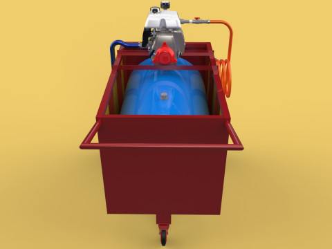 WATER MIST FIRE FIGHTING TROLLEY EXTINGUISHER MOBILE SPRAYER 3D Model