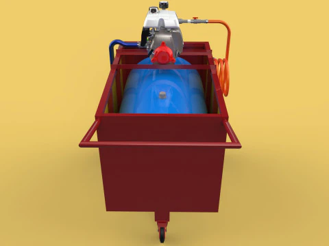 WATER MIST FIRE FIGHTING TROLLEY EXTINGUISHER MOBILE SPRAYER 3D Model