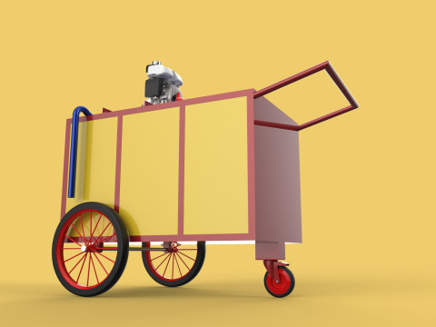 WATER MIST FIRE FIGHTING TROLLEY EXTINGUISHER MOBILE SPRAYER 3D Model